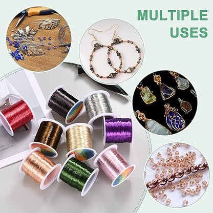 0.3mm Jewelry Wire, 28 Gauge 328FT Craft Wire Copper Beading Wire for Jewelry Making/Planting/Weaving/DIY Crafting, Soft Metal Wires [100M, Green]