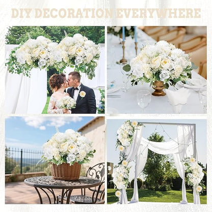 12 Packs Peonies Artificial Flowers,Silk Artificial Peonies Flowers Fake Peony Faux Floral Arrangements Bouquet for Centerpiece Table Wedding Party Home Decor White