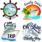 Hoteam 4 Pcs Family Cruise Door Decorations Magnetic Large Cruise Ship Door Magnets Funny Waterproof Nautical Magnets for Carnival Cabin Stateroom Fridge Car