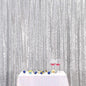 Poise3EHome 6FT x 8FT Silver Sequin Photo Backdrop Curtain for Birthday Wedding Engagement Baby Shower Bachelorette Christmas Party Decorations
