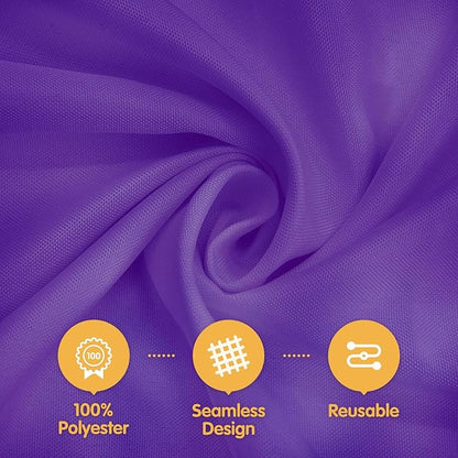 BRILLMAX 6 Pack Purple Tablecloths for 8 Foot Rectangle Tables 60 x 126 Inch - 8ft Rectangular Bulk Linen Polyester Fabric Washable Cloth Cover for Wedding Reception Banquet Birthday Party