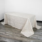 YOUR CHAIR COVERS - 90 x 132 Inch 6 ft Ivory Rectangular Crinkle Taffeta Tablecloth – Elegant Table Linen for Rectangular Tables, Weddings & Events