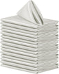 Aneco 16 Pack Square Satin Napkin Bright Silk Table Napkin Soft Smooth Fabric Table Napkin for Wedding Banquet Party Decoration, Grey, 20 x 20 Inch