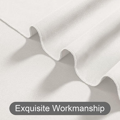 DWCN 10x10 FT Ivory Backdrop Curtains for Parties, Photography Backdrop Drapes with Rod Pockets for Wedding Decorations Stage Birthday Family Gatherings, 2 Panels 5ft x 10ft