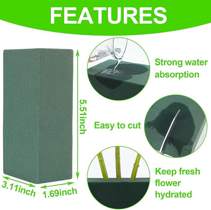 CCINEE 8 Pcs Floral Foam Bricks,Mini Florist Flower Foam Green Blocks Supplies for Fresh and Artificial Flower Arrangements Crafts DIY (Pack of 2)