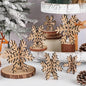 Bucherry 12 Pcs Wooden Snowflake Table Decor 3D Snowflake Tabletop Signs and Centerpiece for Christmas Winter Xmas Party Wonderland Decorations Home (Rustic Color)