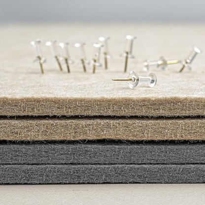 Large Bulletin Board - 48 x 36 Inches, Decorative Felt Pin Board for Wall - 4' x 3' Foldable Photo Display Board with Self-Adhesive Tape, Includes 20 Push Pins - Gray