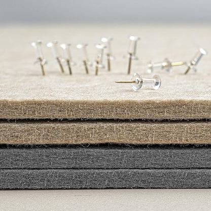 Bulletin Board, 36 x 24 Inches Felt Pin Board - Decorative Cork Alternative for Wall, 3' x 2' Foldable Picture Self-Adhesive Vision Prayer Board With 20 Pushpins - Gray
