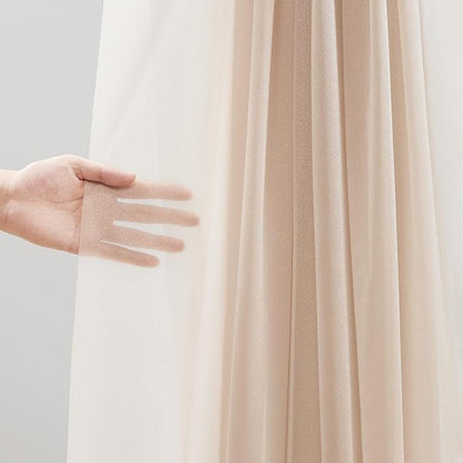 30" x 20Ft Wedding Arch Draping Fabric, 1 Panel Dark Champagne Sheer Curtain Drapes Extra Wide & Long Backdrop Curtains for Wedding Arch Ceremony Birthday Party Decorations
