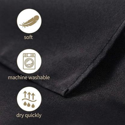 Ascoza 2pack 52x52 Inch Black Square in Polyester Fabric Tablecloth for Wedding,Banquet,Restaurant and Parties