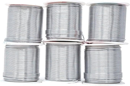 Mandala Crafts 18 Gauge Anodized Aluminum Craft Wire for Jewelry Making - 450 FT Colored Flexible Silver Combo Wire - Bendable for Bonsai Armature Crafting Sculpting
