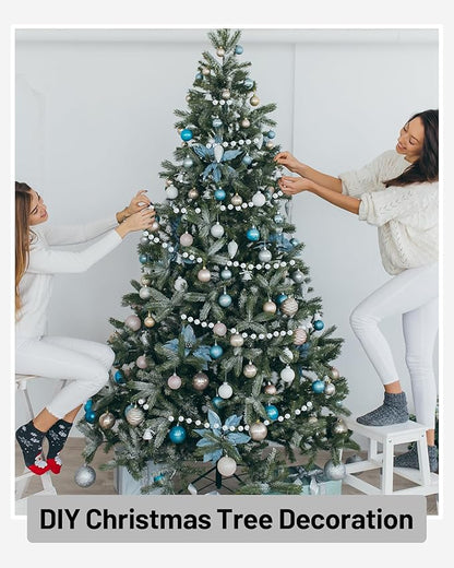 99FT Crystal Garland Strands, Acrylic Iridescent Crystal Beads String Roll, Diamond-Shaped Crystal Garland for Christmas Tree Wedding Party Decorations Beaded Curtain DIY Crafting Projects