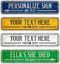 Custom Signs Outdoor Metal, Personalized Street Sign for Home Bar Wall Decor, Fade Resistant .040 Aluminum, 4 x 18 Inches