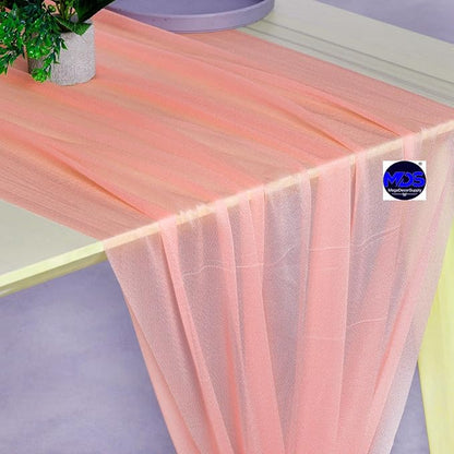 MDS Halloween Chiffon Table Runner - 15 Pack, 29 x 170 Inches, 14ft Each - Sheer Spooky Table Runners for Haunted House Parties, Trick-or-Treat Tables, Witchy Décor, Wedding & Events - Peach