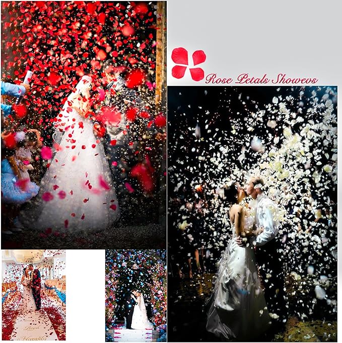 1000Pieces Rose Petals, Artificial Flower Petals Fake Rose Petals for Romantic Night,Wedding,Proposal Anniversary Flower Decorations (White)