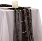 BINBE 1pcs Black Daisy Fall Table Runner Embroidery Gauze 10FT Florals Seasonal Tulle Holiday Birthday Kitchen Dining Table Decor for Home Party