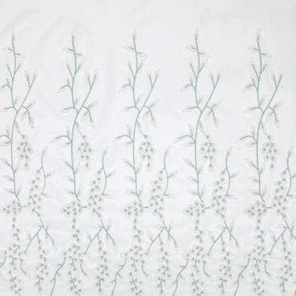 VISIONTEX White Sheer Voile Curtains, Decorative White Embossed Drip Rod Pocket Window Drapes for Home Kitchen, Living Room and Bedroom 54 x 63 Inch, Set of 2 Curtain Panels