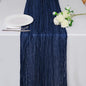 Snowkingdom 13Ft Navy Blue Cheesecloth Table Runner, 160inch Long Cheese Cloth Boho Gauze Runner for Christmas Wedding Bridal Baby Shower Birthday Holiday Party Sheer Table Decorations