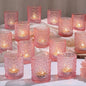 Pink Votive Candle Holder Set of 36, Flower Tea Lights Candles Holders for Wedding Table Centerpieces, Birthday Parties, Anniversary, Pink Bridal Shower and Holiday Decorations