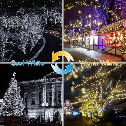 Warm White ⇋ Cool White 66Ft 200LED Fairy Lights Plug in with Remote, Waterproof String Lights Outdoor & Indoor 8 Modes with Timer, LED Twinkle Lights for Girl's Room Halloween Christmas Decorations