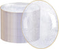 Rubtlamp 60 Pieces Gold Plastic Plates - 10 inch Clear Dinner Plates - Hammer Pattern Design - Fancy Clear and Gold Disposable Plates For All Occasions