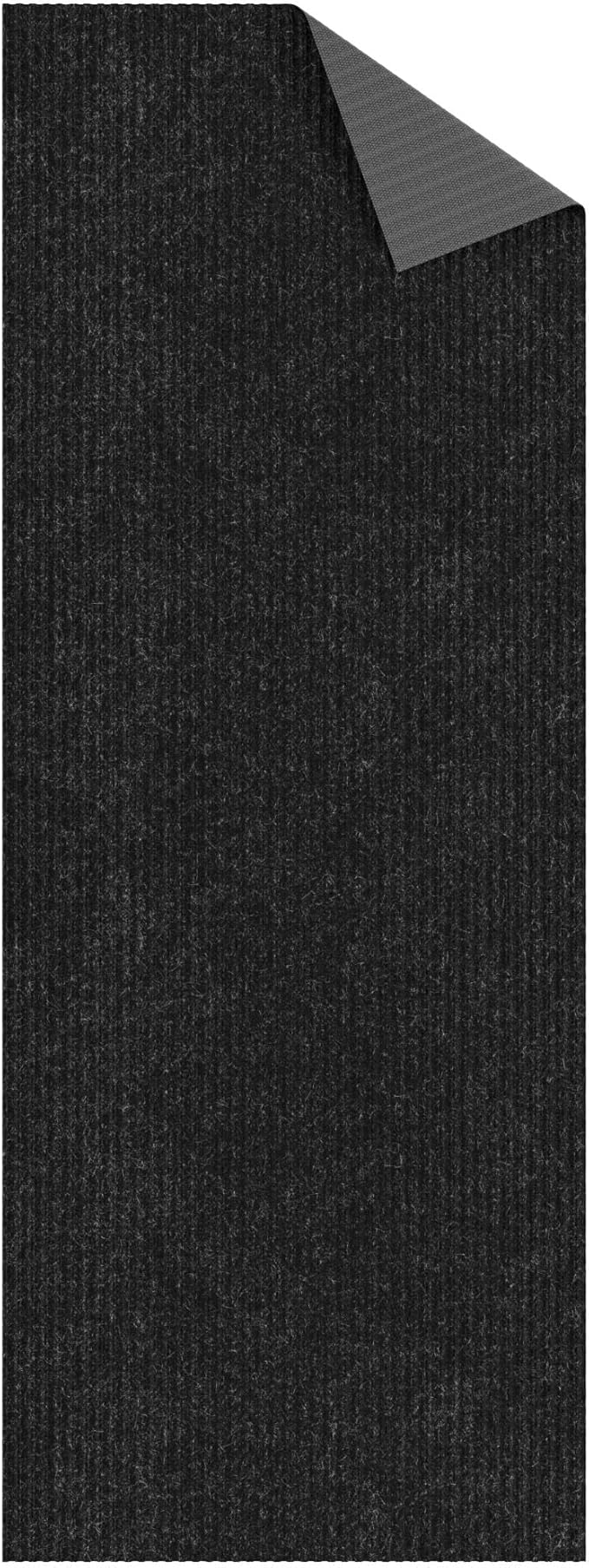 Ottomanson Mud Mat 2' x 4' Entryway Rug - Non-Slip Scraper Doormat for Muddy Paws, Dirt Trapping Indoor/Outdoor Mat for High-Traffic Areas, Kitchen, Garage, Patio, Black