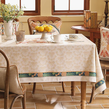 patdrea Designer Extra Long Rectangle Linen Table Cloth,Vintage Anti-Wrinkle Tropical Style Tablecloth,Decor Table Cover Cloth for Kitchen Dining Christmas,Thanksgiving,67"x118"-Pineapple a