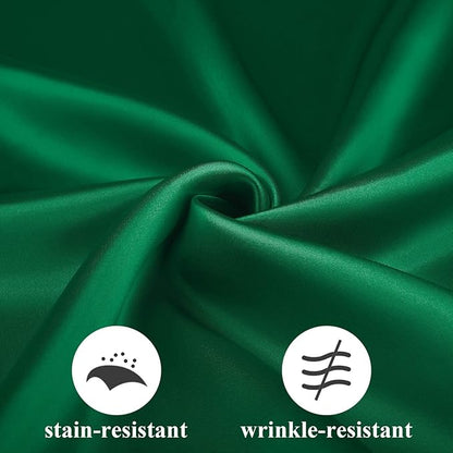 Aneco 24 Pieces Satin Napkin Square 20 x 20 Inches Dinner Napkins Weddings Party Napkin Soft Table Napkins for Romantic Weddings Party Dinner Decoration (Forest Green)