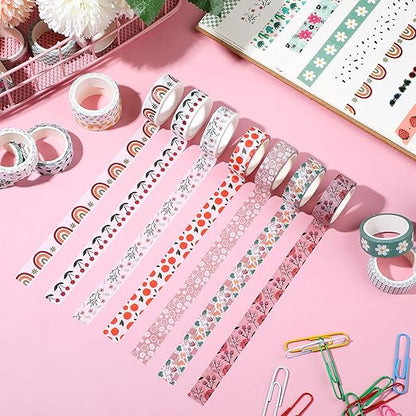 TaoBary 33 Rolls Holiday Plaid Washi Tape, 15 mm Seasonal Washi Tape Set Bohemian Colorful Vintage Cute for Card Wrapping Craft(Bohemia Style)
