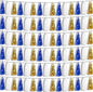 6P Navy-Blue White-Gold Foil Fringe Metallic Tassel-Garland, Tassels Banner Streamers for Parade Floats, Bachelorette, Wedding, Birthday, Graduation, Christmas, Bridal/Baby Shower Party Decorations