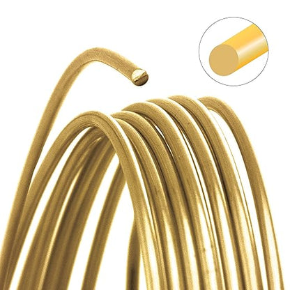 The Beadsmith Wire Elements Craft Wire – Tarnish Resistant, Soft Temper, Round, Gold Color – 1.3mm, 16 Gauge, 15 Foot Spool – Jewelry Making, Wire Wrapping, Floral, & Other DIY Crafts
