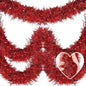 25 Feet Metallic Twist Tinsel Garland - Wall Hanging Backdrop for Parade Floats, Christmas Eve, New Year, Valentine's Day Parties (Red, 4in x 25ft)