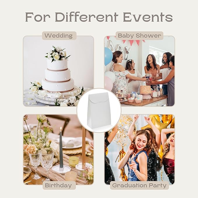 Boxes Craftory Pack of 20 Party Favor Boxes (3.54 x 1.77 x 5.11 inch) - Ideal for Wedding, Baby Shower and Bridal Shower - White