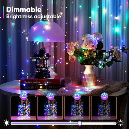 1 Pack 16.4 Ft. Battery Operated Outdoor String Lights with Remote & Timer, LED Multi Color Fairy Lights, Waterproof Twinkle Lights for Bedroom, Dorm, Mason Jar, Wedding, Party, Christmas