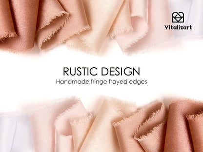 Vitalizart Silk Like Satin Ribbon 1 inch x 25 Yard Nude & White Handmade Frayed Ribbons for Gift Wrapping Baby Shower Wedding Bridal Bouquets Holiday Decor