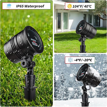Laser Christmas Projector Lights Outdoor: Waterproof Outdoor Christmas Decorations Laser Light, Projection Christmas Lights for Outside with 5 Patterns, Xmas Spotlight for Yard Garden Holiday Party