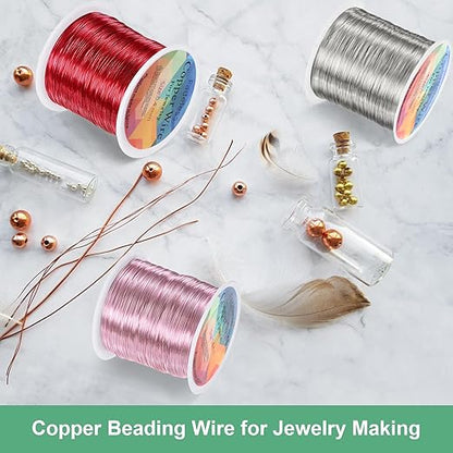 0.3mm Jewelry Wire, 28 Gauge 328FT Craft Wire Copper Beading Wire for Jewelry Making/Planting/Weaving/DIY Crafting, Soft Metal Wires [100M, Purple]