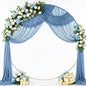Wedding Arch Draping Fabric 29" x 19Ft Sheer Drapes for Backdrop Wedding Ceremony Reception Ceiling Decor Curtain Baby Bridal Shower Decoration (Dusty Blue, 3 Panels)