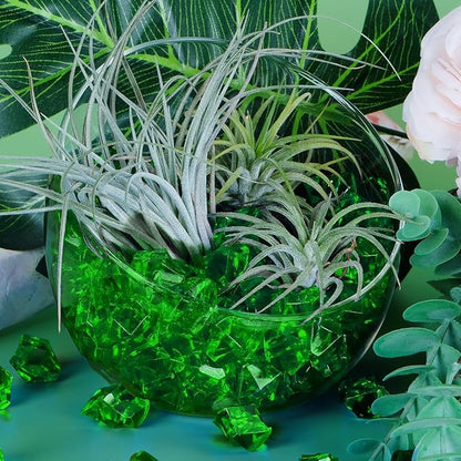Babenest Acrylic Crushed Ice Rocks, 150 PCS Fake Crystals Plastic Ice Cubes Diamonds Gems for Vase Fillers, Home Decoration, Table Scatter, Event, Wedding, Arts & Crafts (Green)