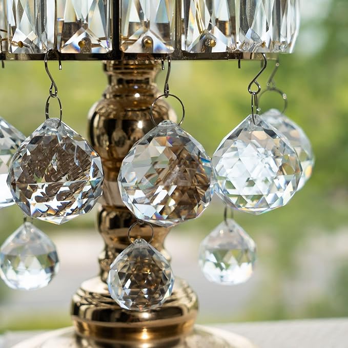 HDCRYSTALGIFTS Suncatchers Clear Glass Crystal Ball Prism Feng Shui Lamp Hanging Drop Chandelier Part (50mm)