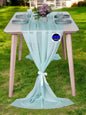 MDS 25 Pack 10ft Chiffon Table Runner 29 x 120 Inches Sheer Wedding Runner Romantic Rustic Table Runner for Wedding Decorations, Birthday Parties, Bridal Shower Party Arch Decor - Teal