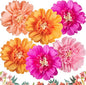 SUNBEAUTY 6 PCS Hot Pink and Orange Paper Flowers Decorations Crepe Paper Flowers 12 in Tissue Paper Flowers Decorations for Wall Birthday Party Baby Bridal Shower Office Classroom Wedding Carnival