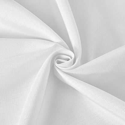 Fitable Faux Linen Tablecloths Rectangle 60 x 120 Inch - 2 Pack Textured Table Clothes for 8 Foot Tables, White Faux Burlap Table Covers for Dining, Party, Farmhouse, Banquet, Wedding