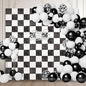 24PCS Black White Shimmer Wall Backdrop, Square Sequin Photo Backdrops Panel, Glitter Wall Background for Birthdays, Weddings, Christmas, Engagements, Baby Bridal Shower Party Decor (4FTx6FT)