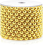 Craft String Pearls 8MM Pearl Bead, 33 Feet Gold Faux Pearl Garland Spool Roll Strand Wedding Party Decoration, Christmas Tree Decorations
