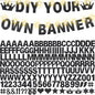167Pcs DIY Glitter Customizable Banner Kit Happy Birthday Custom Letters Banner 30th Birthday Decorations Anniversary Personalized Banners Decor Death to My 20s Party Supplies (Glitter Black)