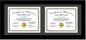 Creative Picture Frames 10X20Bk-B Black Horizontal Double Diploma Frame With 2 Opening Black Matting | Holds 2-7X9-Inch Documents With Installed Wall Hanger