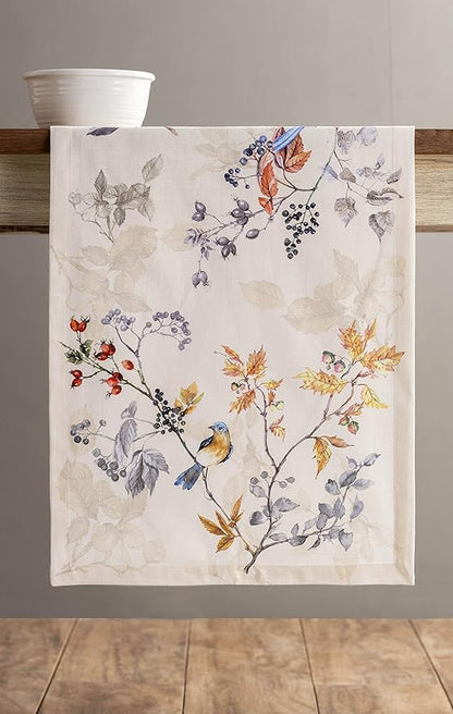 Maison d' Hermine Table Runner 100% Cotton Single Layer Table Runners 48 inches Long for Thanksgiving Christmas Decorations Home Kitchen Dining Party Wedding (Equinoxe - Beige, 14.5" x 48")
