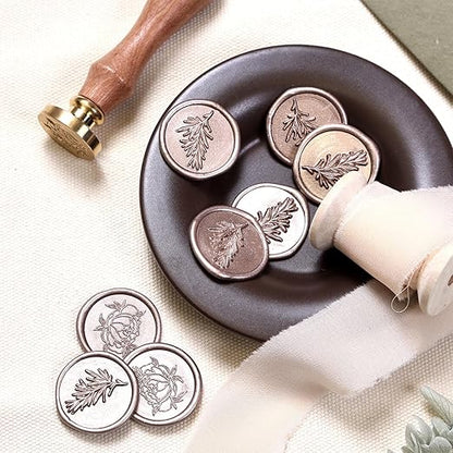 UNIQOOO Mailable Glue Gun Sealing Wax Sticks for Wax Seal Stamp - Metallic Champagne Gold, Great for Xmas Cards, Wedding Invitations, Cards Envelopes, Snail Mails, Wine Packages, Gift Ideas, Pack of 8