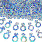 Confetti Ring Sequins Table Confetti Metallic Foil Sprinkles or DIY Birthday Wedding Engagent Theme Party Celebrations Favor Party Supplies(Iridescent Silver)